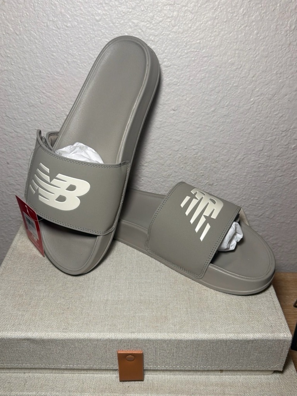 New Balance unisex Gray Slide Sandals